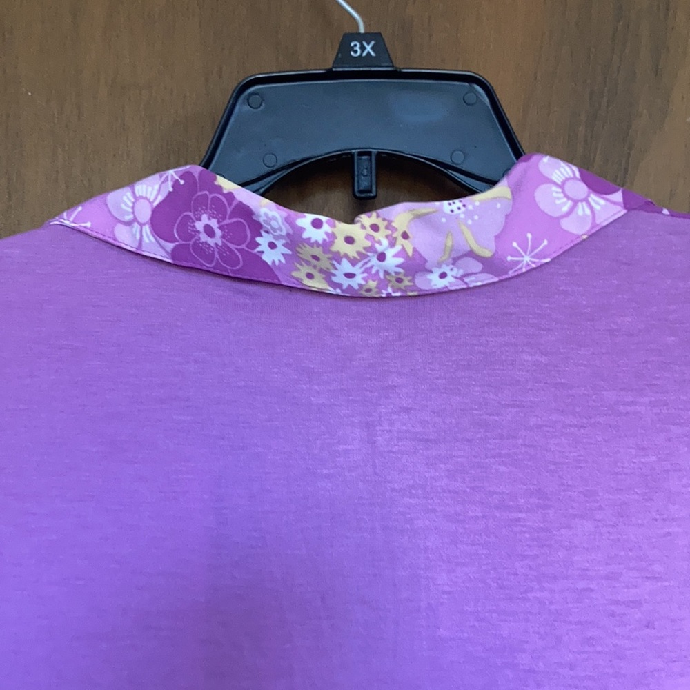 Architect retro floral print on front w pockets sleeveless 2X - Picture 8 of 17